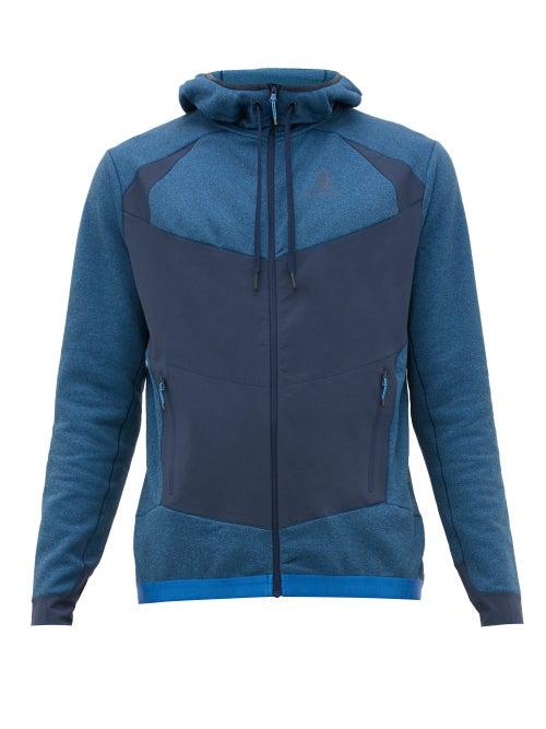 Matchesfashion.com Blackyak - Betizu Zip Through Technical Hooded Sweatshirt - Mens - Blue Multi