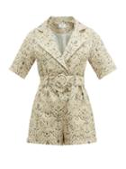 Matchesfashion.com Sir - Sachi Print Linen Canvas Jumpsuit - Womens - Cream Multi