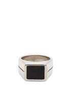 Matchesfashion.com Givenchy - Obsidian Silver Tone Signet Ring - Mens - Silver Black