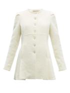 Matchesfashion.com Brock Collection - Paoli Exposed Seam Single Breasted Boucl Jacket - Womens - Cream