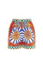 Dolce & Gabbana Carretto-print Cotton Shorts