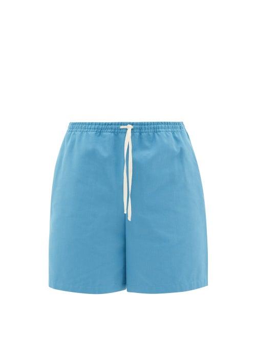 Mens Rtw Gucci - Bug-embroidered Cotton-canvas Shorts - Mens - Blue