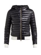 Matchesfashion.com Herno - Striped Trim Hooded Quilted Jacket - Womens - Black