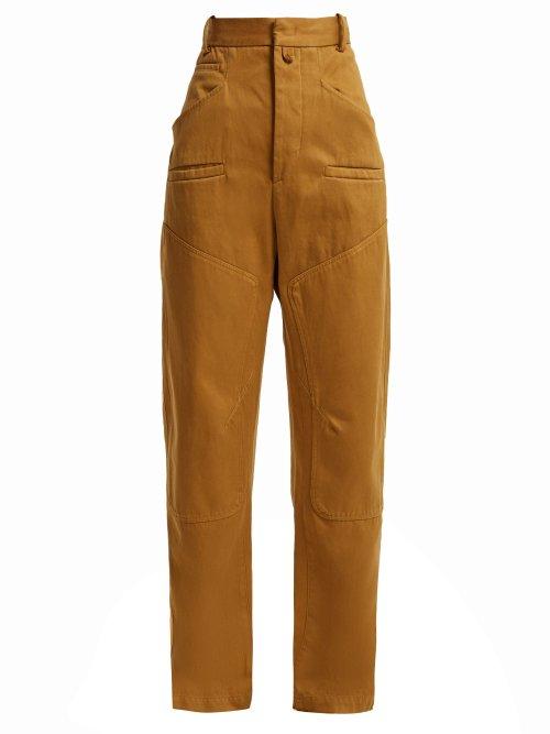 Matchesfashion.com Isabel Marant Toile - Driest High Rise Cotton Trousers - Womens - Camel