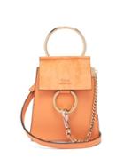 Matchesfashion.com Chlo - Faye Mini Suede Panel Leather Cross Body Bag - Womens - Coral