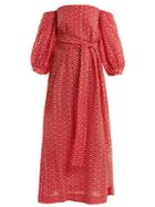 Lisa Marie Fernandez Rosie Floral-embroidered Cotton Dress
