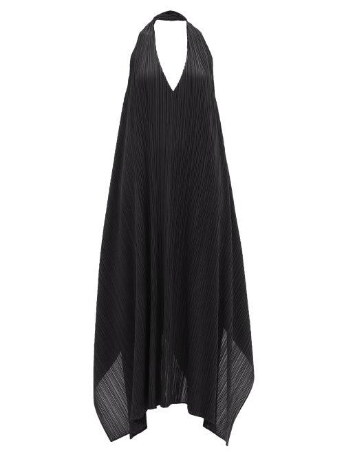 Matchesfashion.com Pleats Please Issey Miyake - Echo Halterneck Technical-pleated Dress - Womens - Black