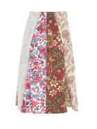 Matchesfashion.com Marine Serre - Floral-jacquard Upcycled-cotton Midi Skirt - Womens - Ivory Multi