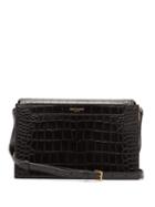 Matchesfashion.com Saint Laurent - Catherine Crocodile Effect Leather Bag - Womens - Black