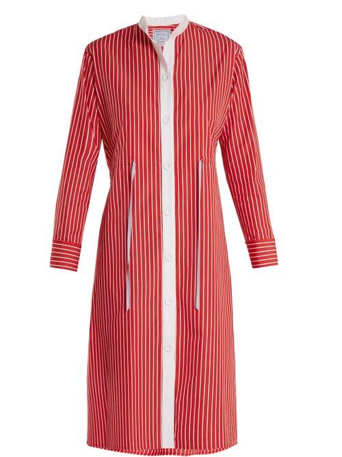 Matchesfashion.com Dovima Paris - Frankie Striped Cotton Poplin Shirtdress - Womens - Red Multi
