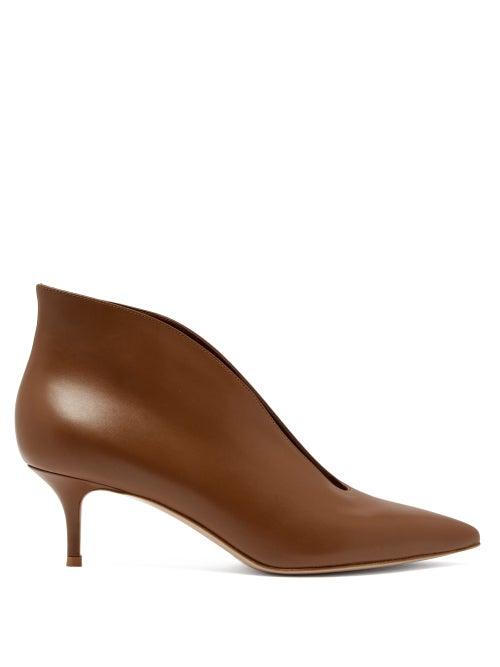 Matchesfashion.com Gianvito Rossi - Vamp 55 Leather Ankle Boots - Womens - Tan