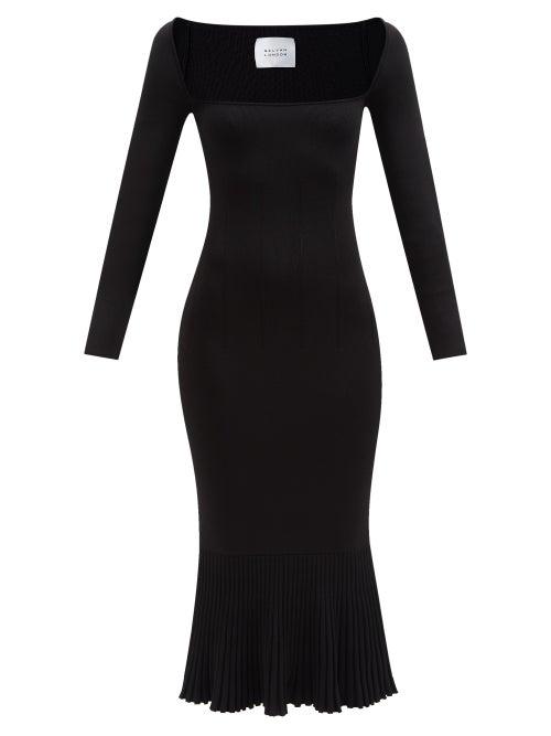 Galvan - Atalanta Square-neck Jersey Midi Dress - Womens - Black