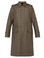 Matchesfashion.com Stella Mccartney - Checked Single Breasted Wool Blend Overcoat - Mens - Beige