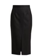 Matchesfashion.com Alexander Mcqueen - Pinstripe Wool Blend Twill Pencil Skirt - Womens - Black Stripe