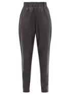 Matchesfashion.com Tibi - Tissue High Rise Leather Trousers - Womens - Black