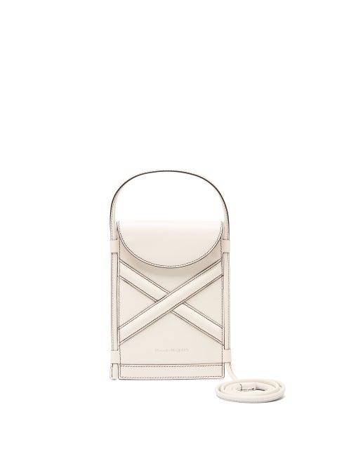 Ladies Bags Alexander Mcqueen - The Curve Mini Leather Cross-body Bag - Womens - White
