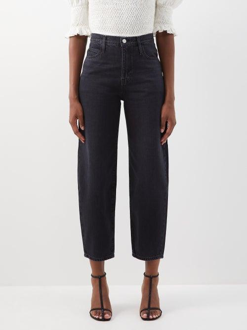 Frame - Ultra High Rise Barrel Wide-leg Jeans - Womens - Black