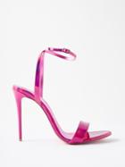 Christian Louboutin - Loubigirl 100 Iridescent Patent-leather Sandals - Womens - Pink