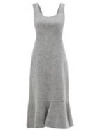 Jil Sander - Peplum-hem Felted Wool-blend Dress - Womens - Grey