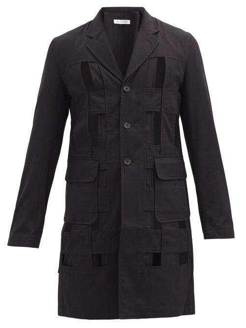 Matchesfashion.com Comme Des Garons Shirt - Lattice-front Cotton-canvas Coat - Mens - Black