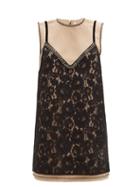 Matchesfashion.com No. 21 - Lace-overlay Crystal-embellished Mini Dress - Womens - Black Beige