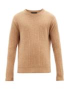 Matchesfashion.com Allude - Ribbed Crew Neck Cashmere Sweater - Mens - Beige