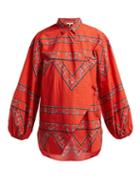 Matchesfashion.com Ganni - Faulkner Printed Cotton Shirt - Womens - Red