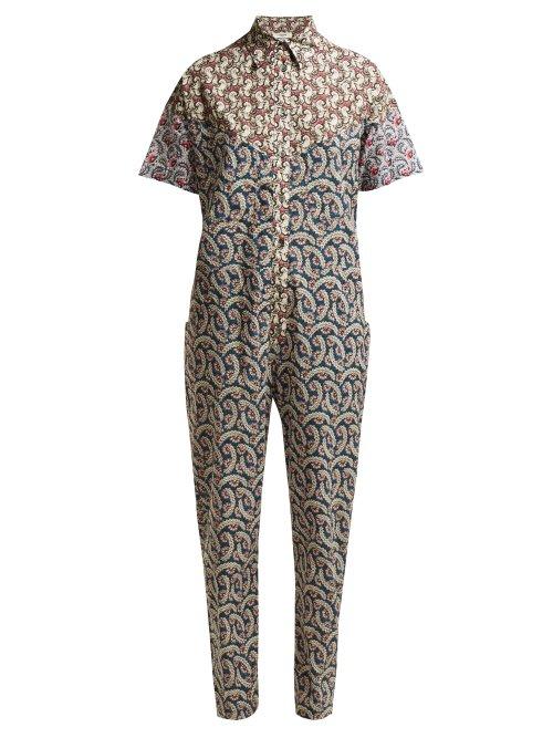 Matchesfashion.com Isabel Marant Toile - Lindsie Floral Print Cotton Jumpsuit - Womens - Pink Multi