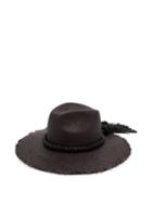 Matchesfashion.com Valentino Garavani - Leather-braid Straw Hat - Womens - Black