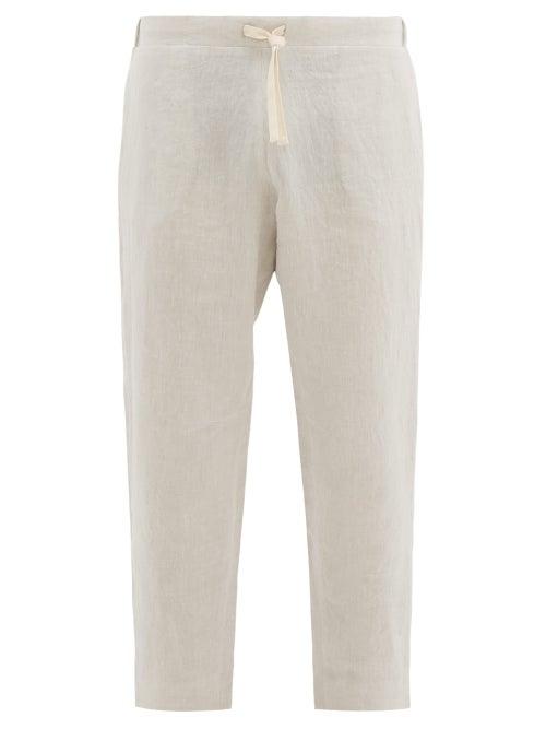 Matchesfashion.com Maran - Drawstring Linen Trousers - Mens - Beige