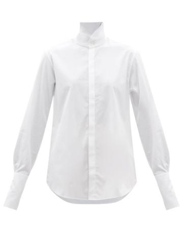 Bourrienne Paris X - Glacier Wing-collar Cotton-poplin Shirt - Womens - White