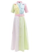 Ladies Rtw Staud - Millie Striped Cotton-blend Poplin Shirtdress - Womens - Multi