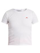 Matchesfashion.com Marine Serre - Logo Embroidered Cotton T Shirt - Womens - White