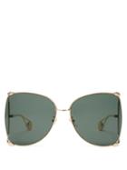 Matchesfashion.com Gucci - Oversized Butterfly Frame Sunglasses - Womens - Green