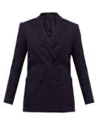 Matchesfashion.com Officine Gnrale - Mathilde Double-breasted Wool-flannel Suit Jacket - Womens - Navy