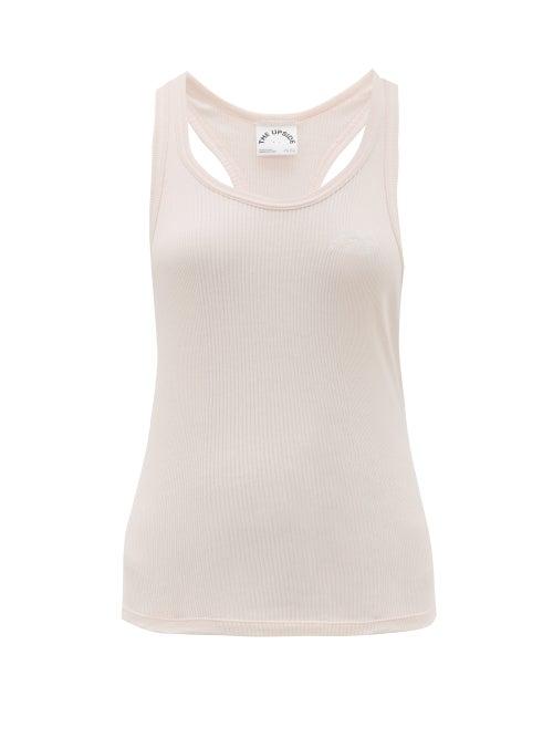 Matchesfashion.com The Upside - Logo Embroidered Ribbed Cotton Tank Top - Womens - Pink