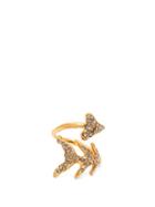 Matchesfashion.com Givenchy - Crystal Embellished Arrow Ring - Womens - Gold