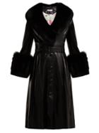 Matchesfashion.com Saks Potts - Foxy Belted Leather Coat - Womens - Black