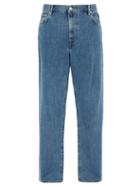 Matchesfashion.com Burberry - Stonewashed Relaxed Leg Jeans - Mens - Blue