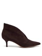 Matchesfashion.com Gianvito Rossi - Vania 55 Suede Ankle Boots - Womens - Dark Brown