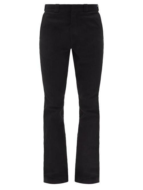Matchesfashion.com Raf Simons - High-rise Cotton-canvas Flared-leg Trousers - Mens - Black