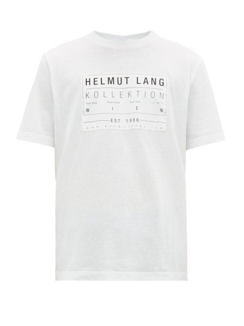 Matchesfashion.com Helmut Lang - Logo Patch Cotton T Shirt - Mens - White