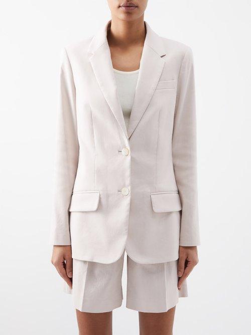 Joseph - Jackie Linen-blend Blazer - Womens - Light Pink