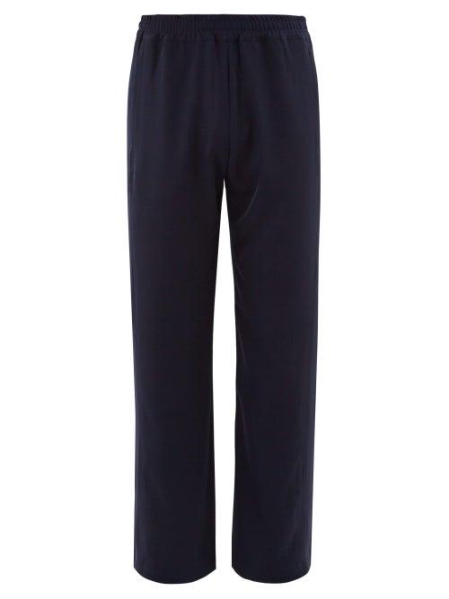 Matchesfashion.com Hope - Break Side Stripe Jersey Trousers - Mens - Navy