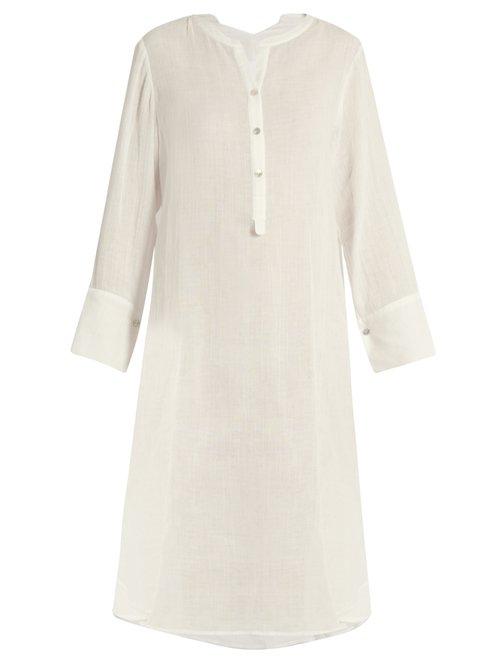 Matchesfashion.com Loup Charmant - Algiers Half Button Cotton Tunic Dress - Womens - White