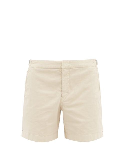 Orlebar Brown - Bulldog Cotton-blend Twill Shorts - Mens - Cream