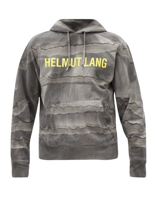 Matchesfashion.com Helmut Lang - Mega Marble-dyed Cotton Hooded Sweatshirt - Mens - Black Grey