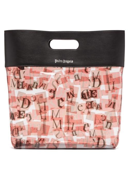 Matchesfashion.com Palm Angels - Ransom Leather And Pvc Tote Bag - Mens - Clear
