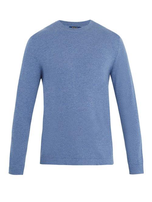 Matchesfashion.com Polo Ralph Lauren - Crew Neck Cashmere Sweater - Mens - Light Blue