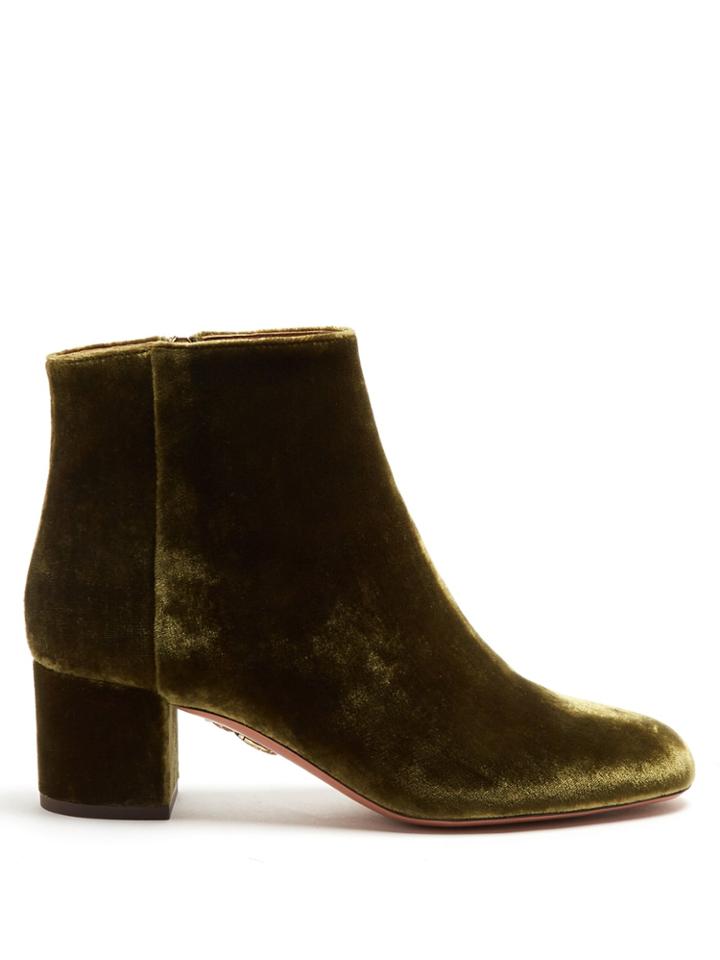 Aquazzura Brooklyn 55 Velvet Ankle Boots
